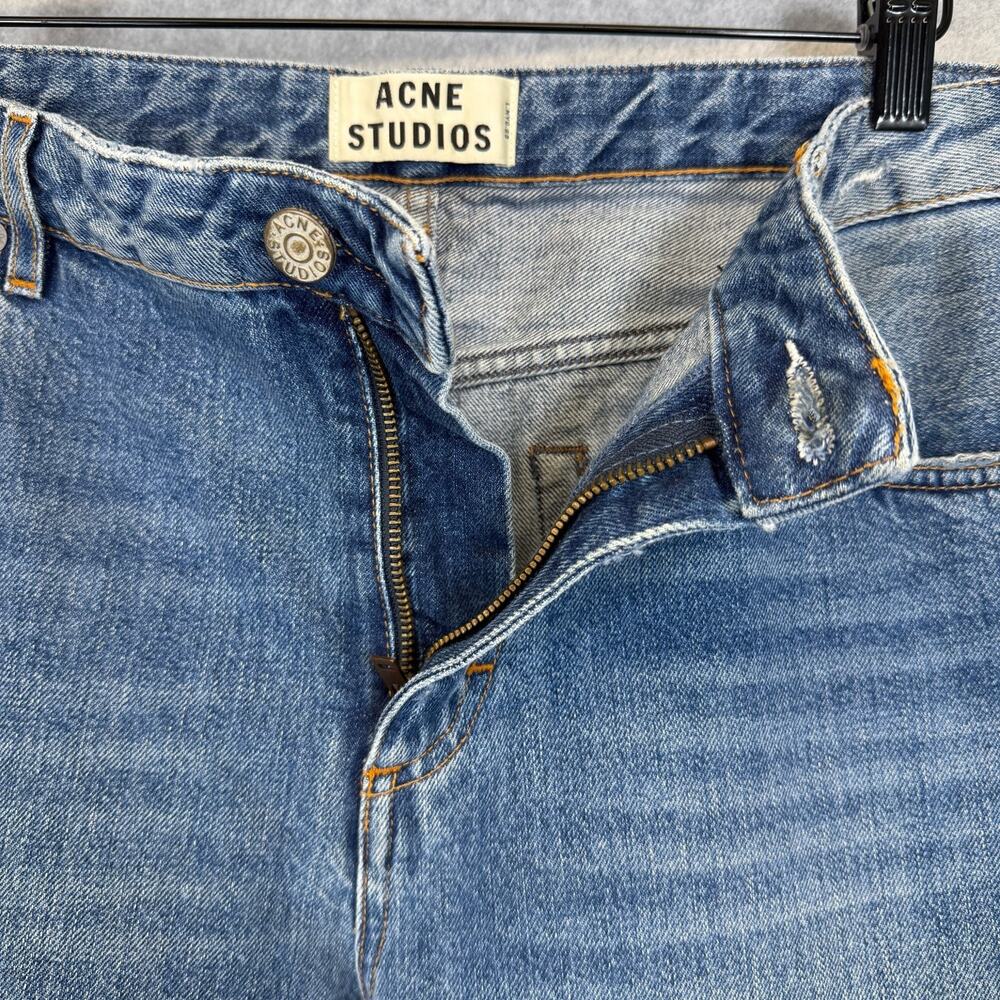 ACNE STUDIOS Pop Betty Jeans Women's EU 40 US 30 Blue 100% Cotton Distressed - Picture 10 of 13